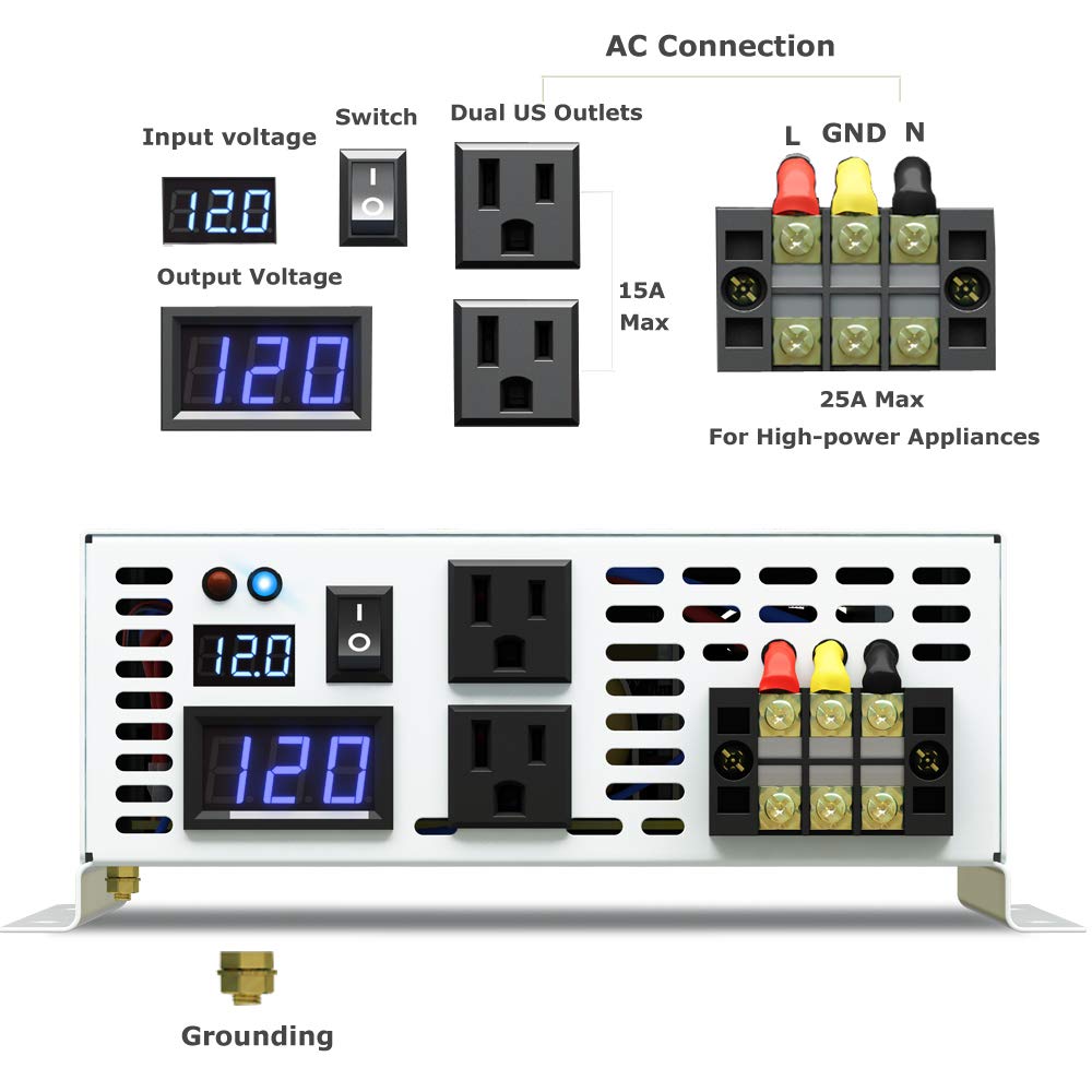 Inverter Gelombang Sinus Murni - Inverter Pure Sine Wave 60Hz 120V 3000W ulasan dan harga