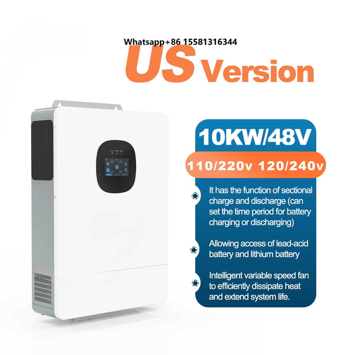 Inverter Hibrida UNC 10KW 10KV - Split Phase Inverter 10Kw 110V 220V ulasan dan harga